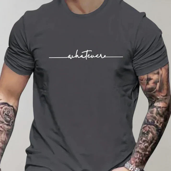 Herr T-shirt Avslappnad Rund Halsringning 100% Bomull