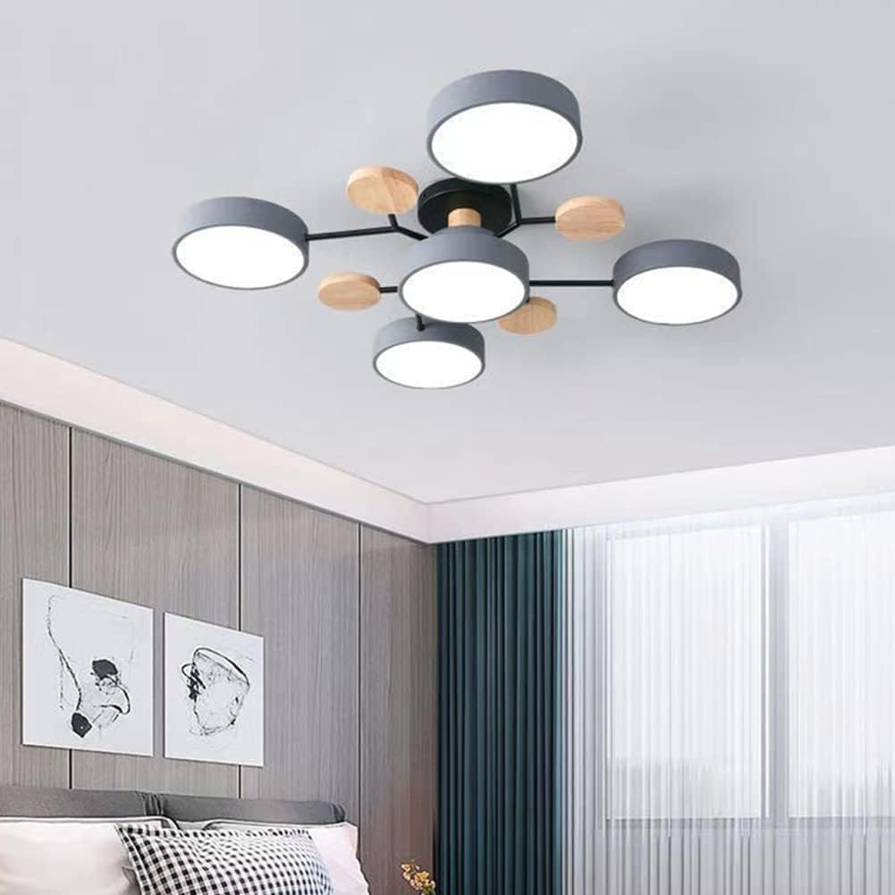 Nutida Rund Järn LED Semi-Flush Kandelaber