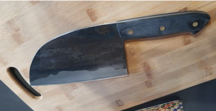 Handsmidd kolstål kockkniv