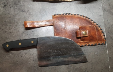Handsmidd kolstål kockkniv