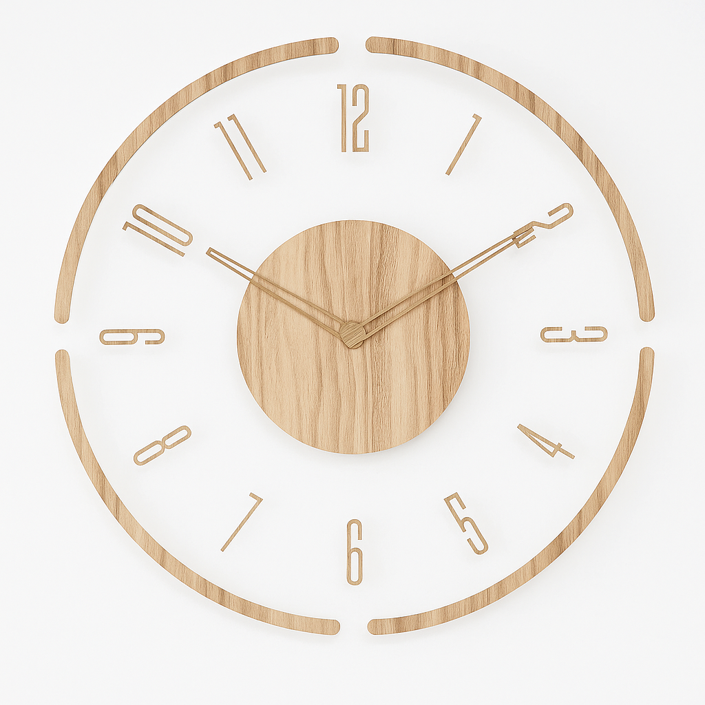 Nordisk Trä Väggklocka – Tidlös Minimalism