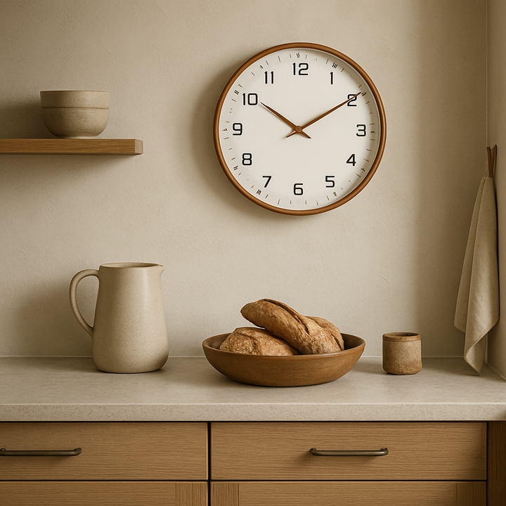 Silent Wooden Wall Clock | 10" or 12" | No-Tick Quartz Movement | Minimalist Nordisk Design