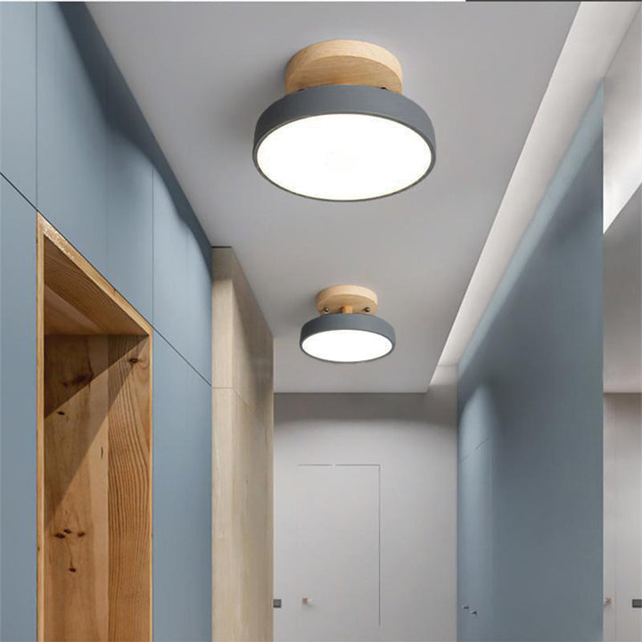 LED Taklampa Trä Flush Mount Armatur