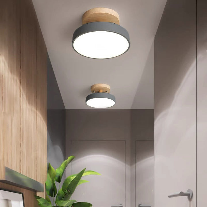 LED Taklampa Trä Flush Mount Armatur