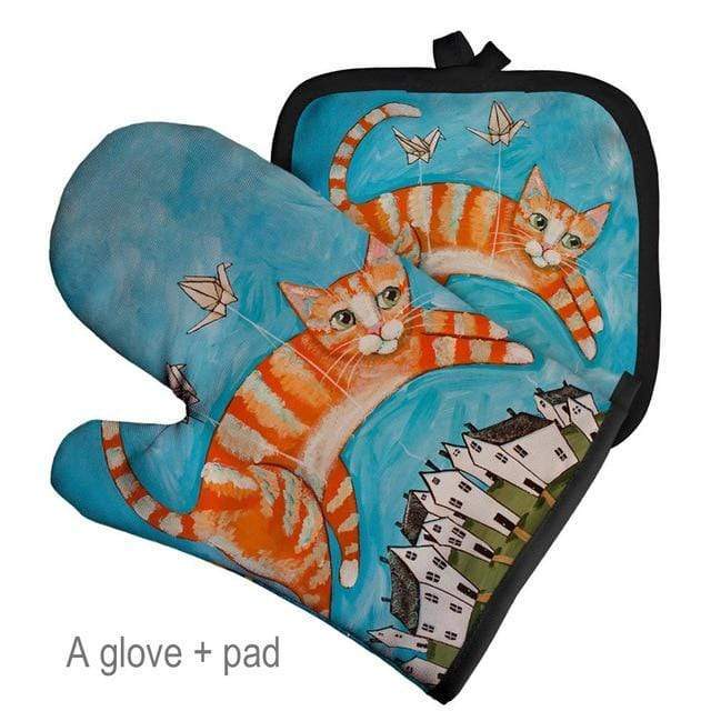 CozyPaws - Charmiga kattinspirerade värmetåliga ugnsvantar