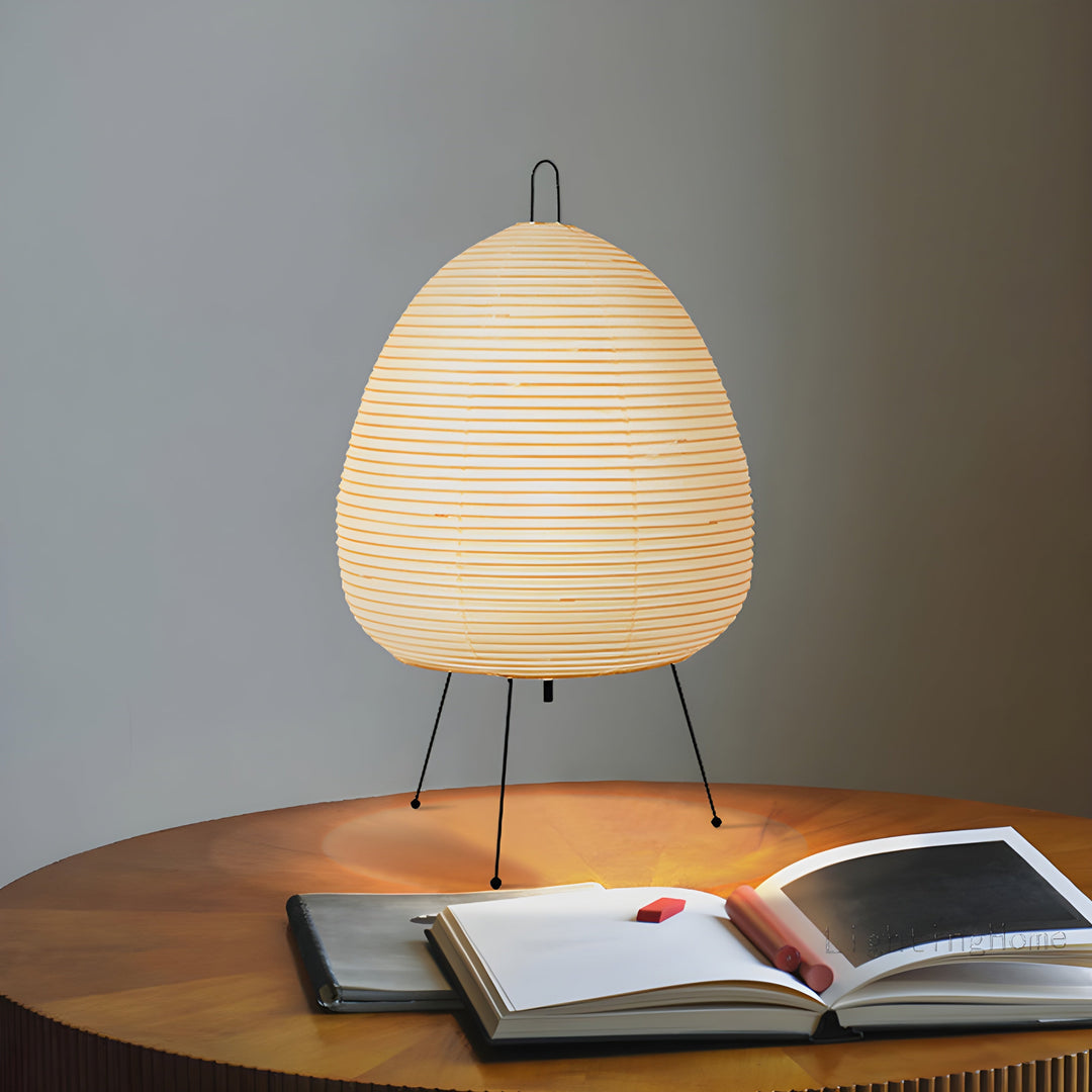 Rispapper Bordslampa | Wabi-Sabi Japansk Stil | Mjuk Ambient