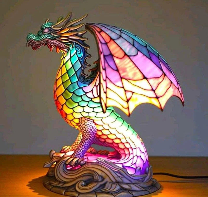 Animal Färgat Glas Bordslampa Ornament