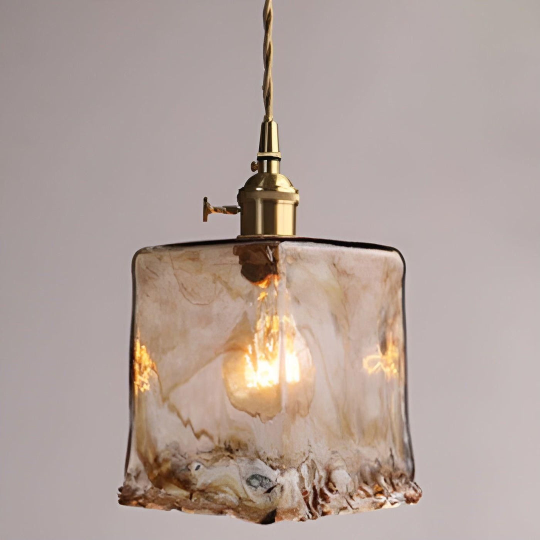 GlassElegance Light - Vintage Crystal Prism Glass Pendant Ceiling Light