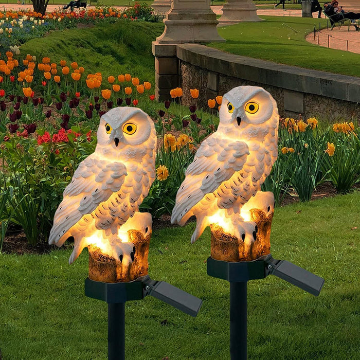 Solcellsdriven Uggla Lampa (set om 2)