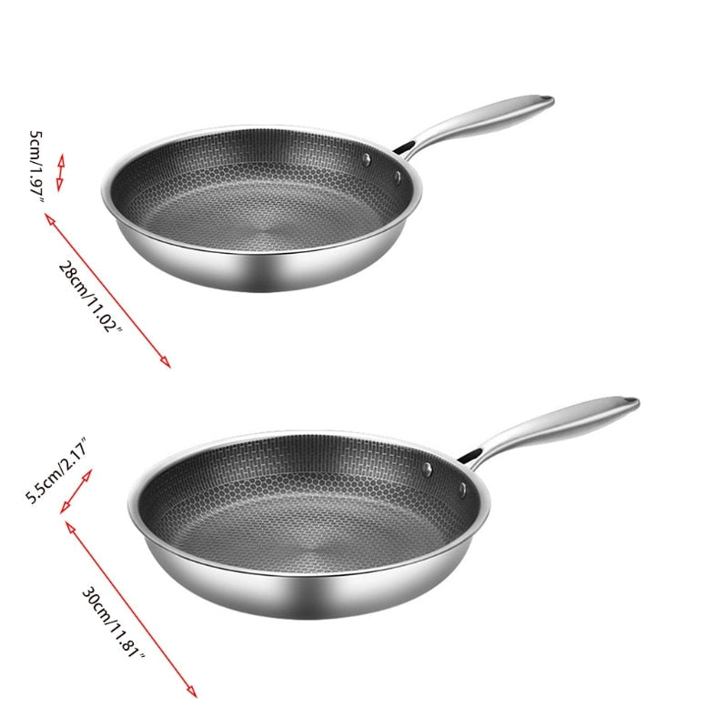 Carvallo rostfritt stål non-stick stekpanna med bikakestruktur | För alla typer av spisar inklusive induktion | Rep resistant &amp; diskmaskin säker