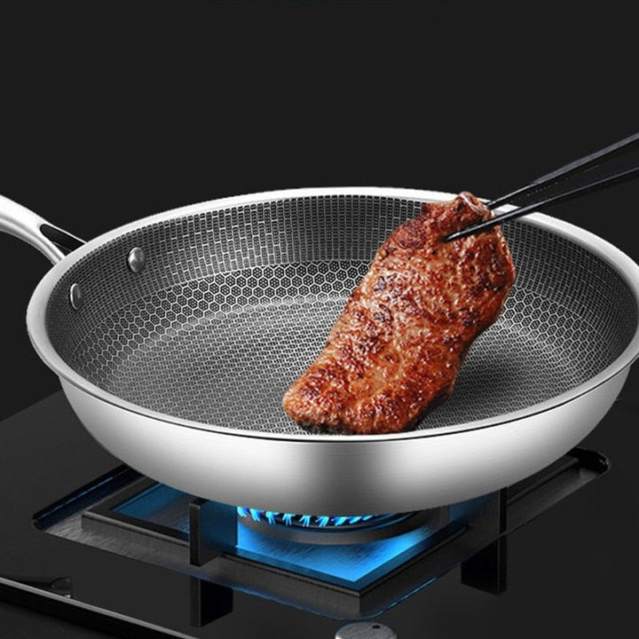 Carvallo rostfritt stål non-stick stekpanna med bikakestruktur | För alla typer av spisar inklusive induktion | Rep resistant &amp; diskmaskin säker
