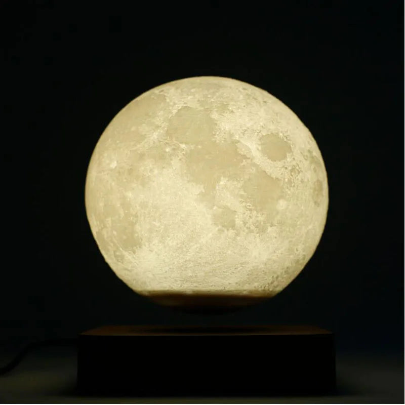 LunaGlow Månlampa – Svävande 3D LED Lampa med Magnetisk Levitationsdesign