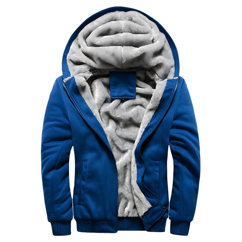 Män vinter fleece jacka