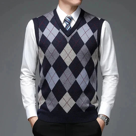 Herr Tröja Väst Akryl Modern Stil