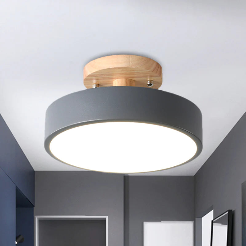 LED Taklampa Trä Flush Mount Armatur