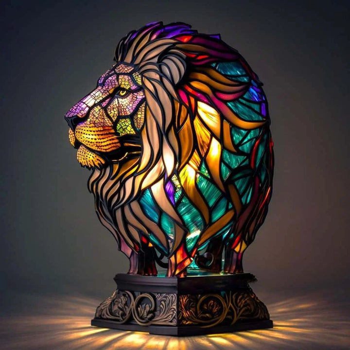 Animal Färgat Glas Bordslampa Ornament