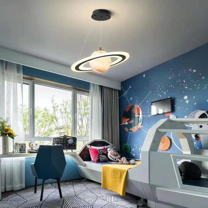 Barns LED Hängande Lampa med Planetär Motiv för Barnrum