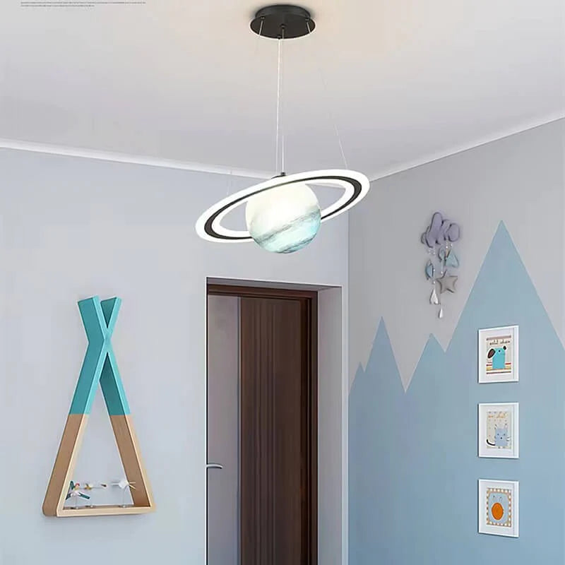 Barns LED Hängande Lampa med Planetär Motiv för Barnrum