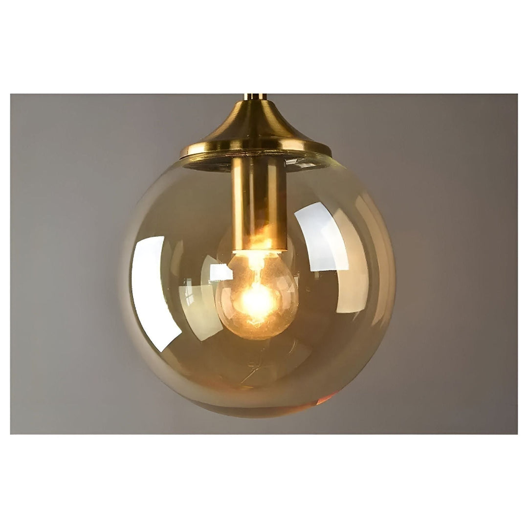 GlassGleam Lampa - Nordisk Guld Inomhus Glasboll Vägglampa