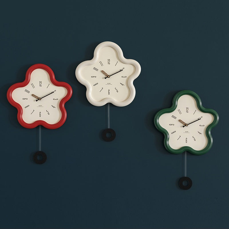 3D blommig pendelklocka - tyst rörelse, perfekt för sovrumsinredning