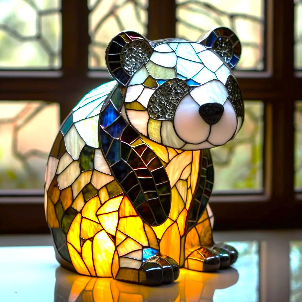 Animal Färgat Glas Bordslampa Ornament