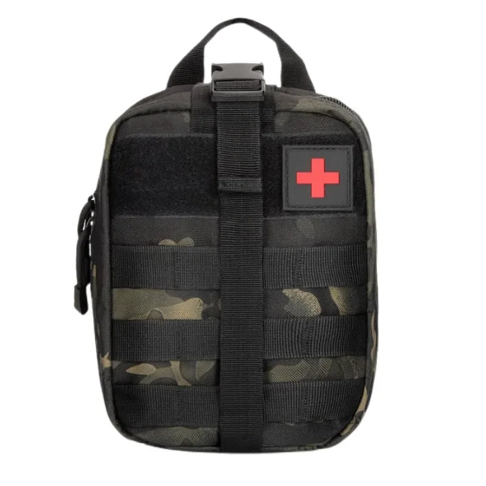 Carvallo Gear Taktisk Första Hjälpen-väska | Utomhusöverlevnad & Nödställ | MOLLE-kompatibel | Storlek L: 15 × 11 × 21 cm