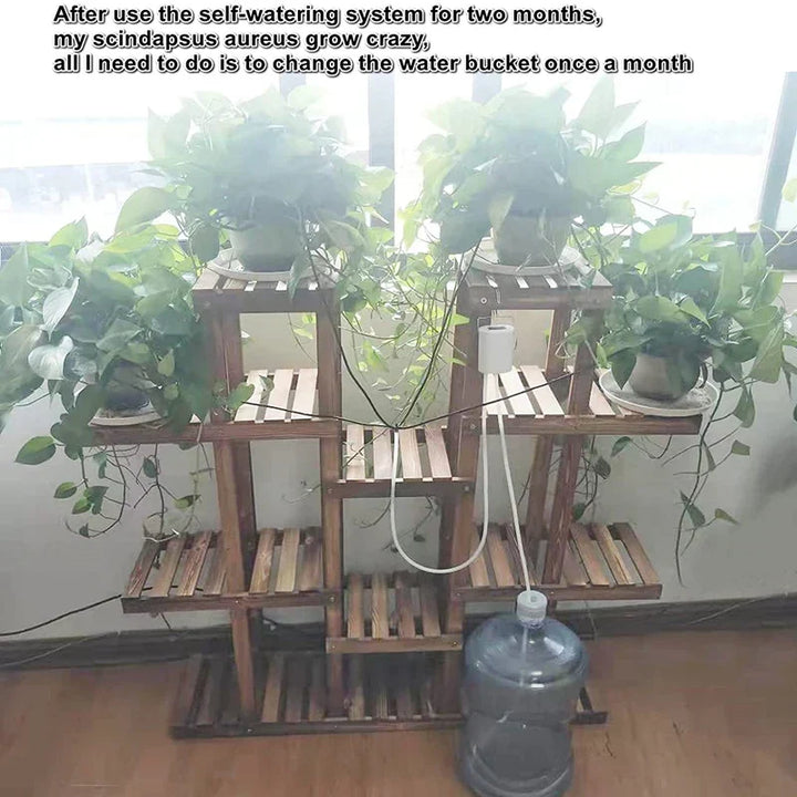 Carvallo AquaSmart Automatiskt bevattningssystem med 2/4/8 dropphuvuden | Uppladdningsbart &amp; tidsbesparande | För inomhväxter &amp; balkong