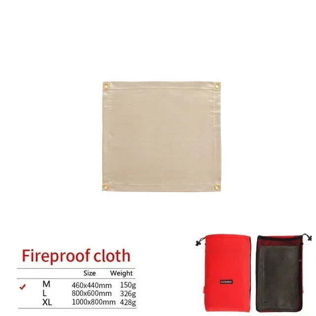 Carvallo Brandskydd Campingmatta | Värmebeständig &amp; Brandsäker | Ideal för Grill &amp; Eldstad | Glasfiber Beige