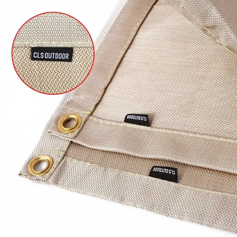 Carvallo Brandskydd Campingmatta | Värmebeständig &amp; Brandsäker | Ideal för Grill &amp; Eldstad | Glasfiber Beige