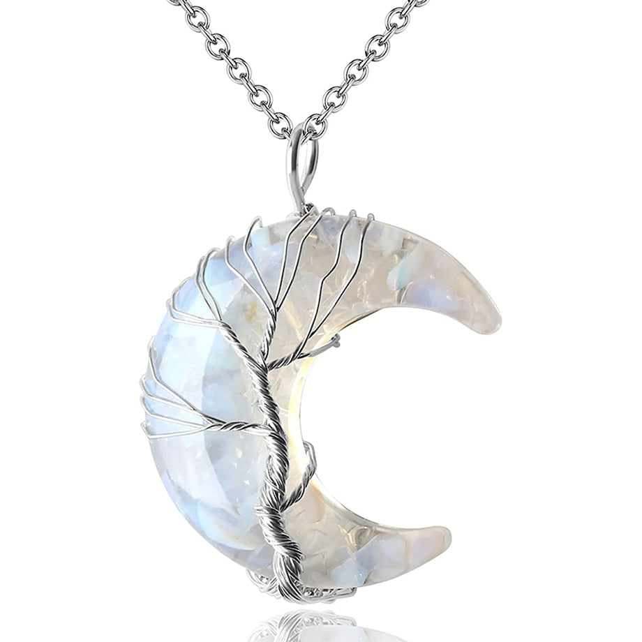 Livets träd och halvmåne halsband