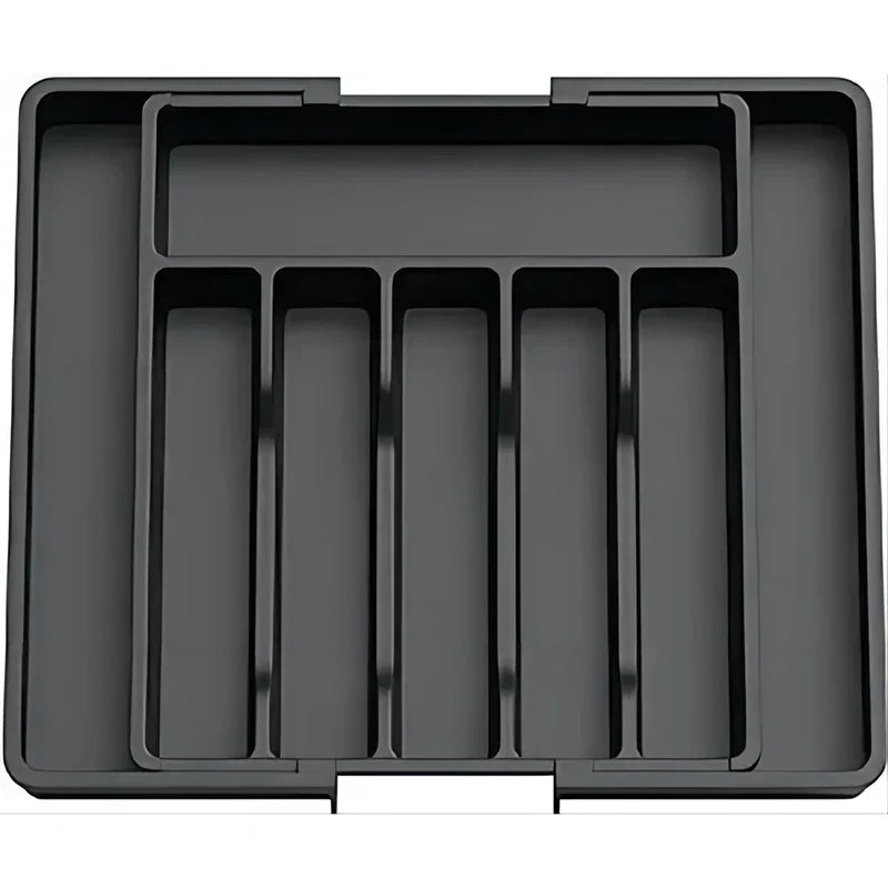 Carvallo bestickslådinredning | Utdragbar bestick-organiser | Justerbart ordningssystem av PP | 38×35 cm