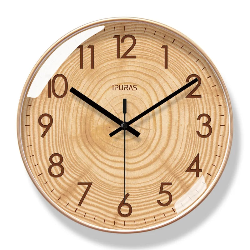 TimeWisp Trä Väggklocka – Tyst och Stilren Tidsvisare