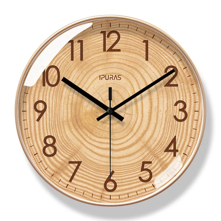TimeWisp Trä Väggklocka – Tyst och Stilren Tidsvisare