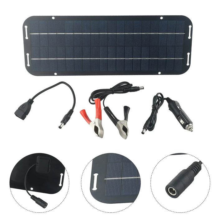 Carvallo ProCharge Solarbatteriladdare 60W | För bil, båt & husbil | Underhållsfri & väderbeständig | Svart solpanel