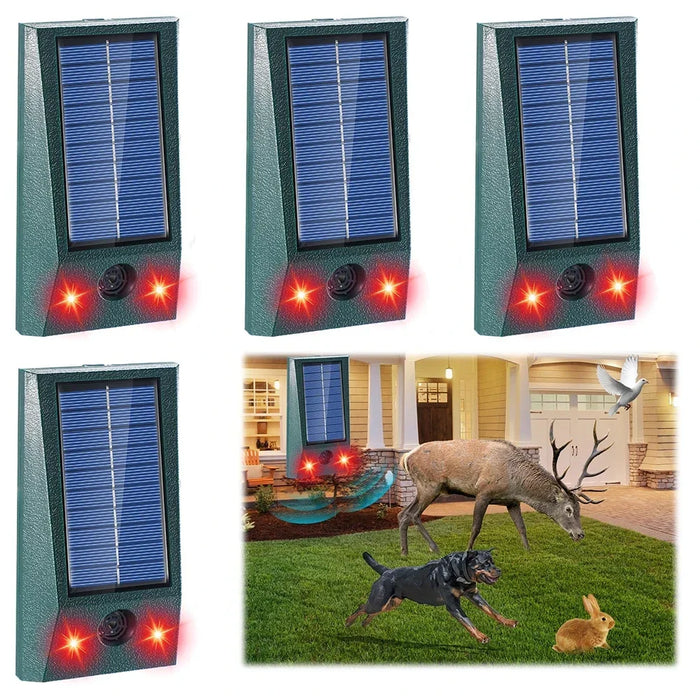 Carvallo Ultrasonisk Fågelavskräckare Solar | Med LED & Rörelsesensor | Vattentät IP58 | 600 m² Täckning