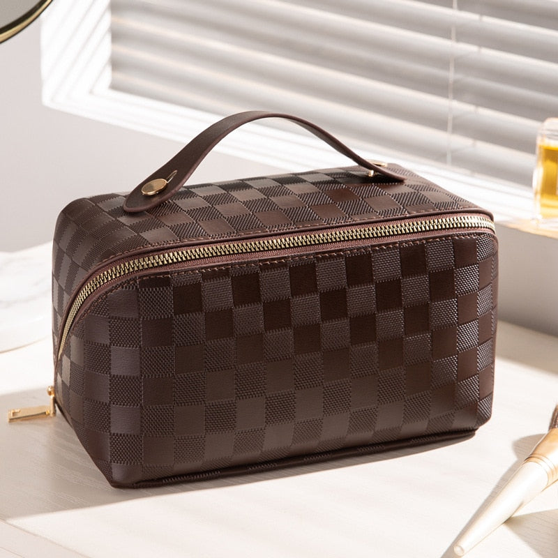 Carvallo Luxury Cosmetic Bag for Travel &amp; Home | With Compartments &amp; PU Leather | Water-Repellent &amp; Versatile