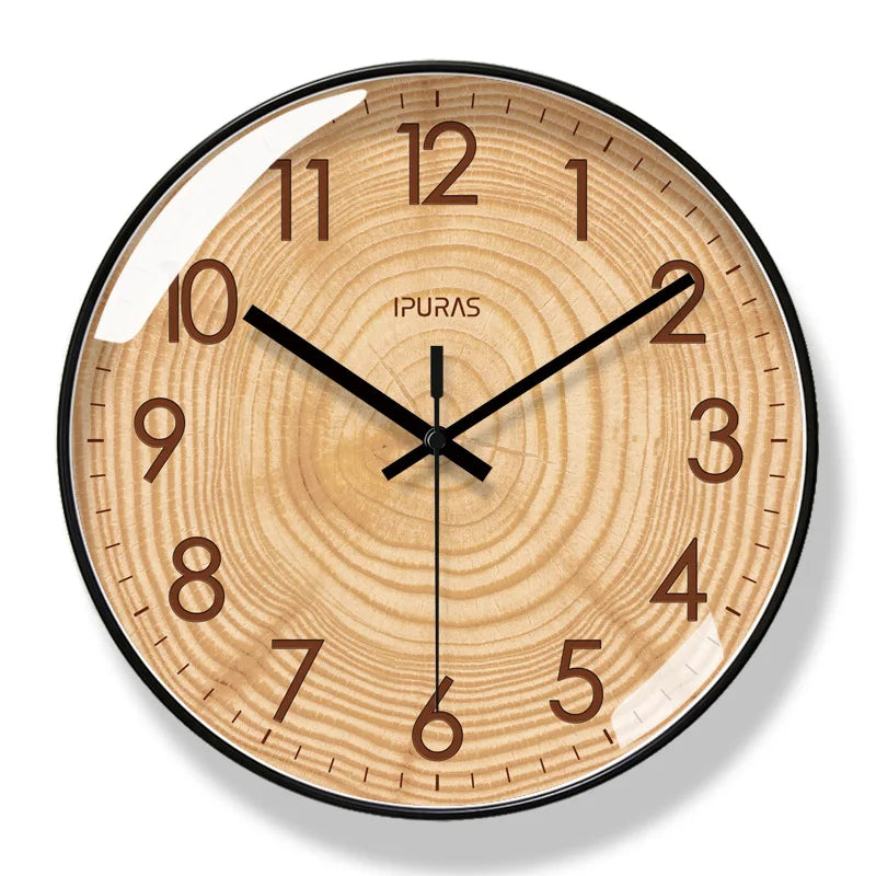 TimeWisp Trä Väggklocka – Tyst och Stilig Tidshållare