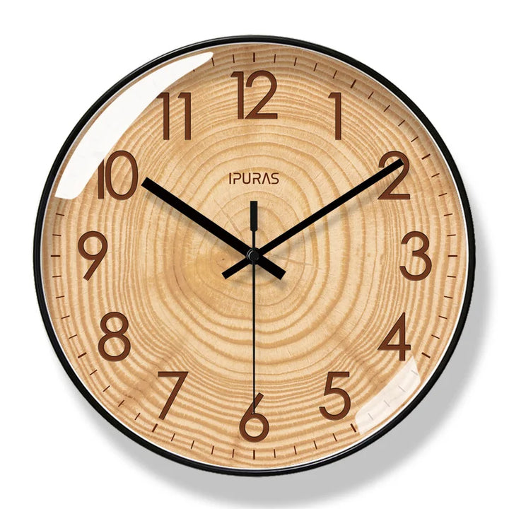 TimeWisp Trä Väggklocka – Tyst och Stilren Tidsvisare