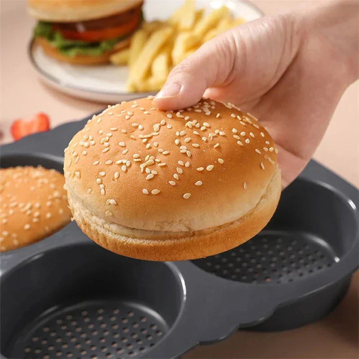Carvallo Silikon Hamburger-Bakform | Non-stick &amp; BPA-fri | 4/6 formar för hamburgarbullar &amp; bullar | Värmetålig &amp; Flexibel