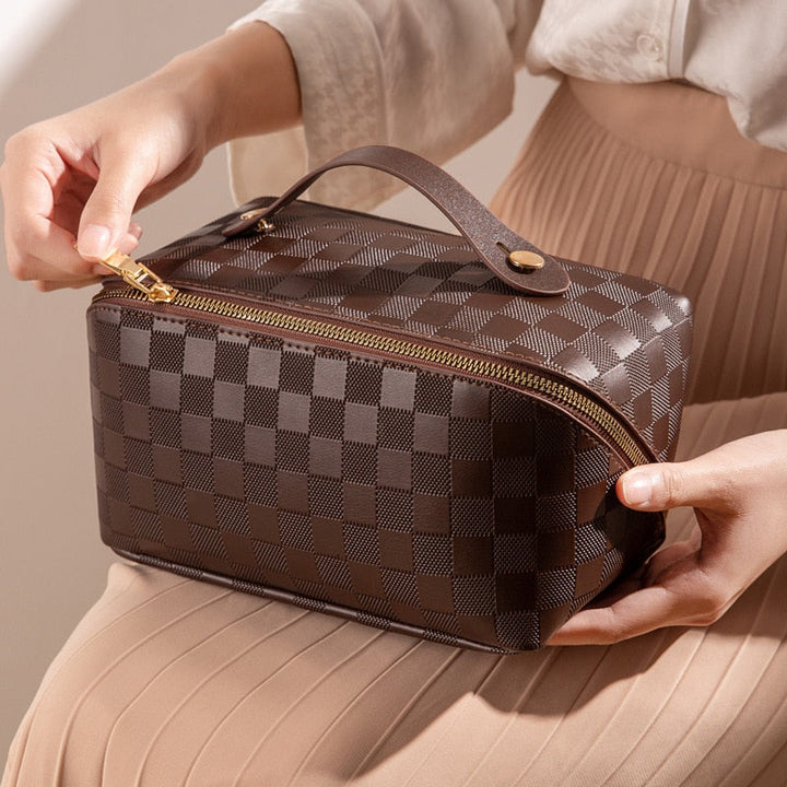 Carvallo Luxury Cosmetic Bag for Travel &amp; Home | With Compartments &amp; PU Leather | Water-Repellent &amp; Versatile