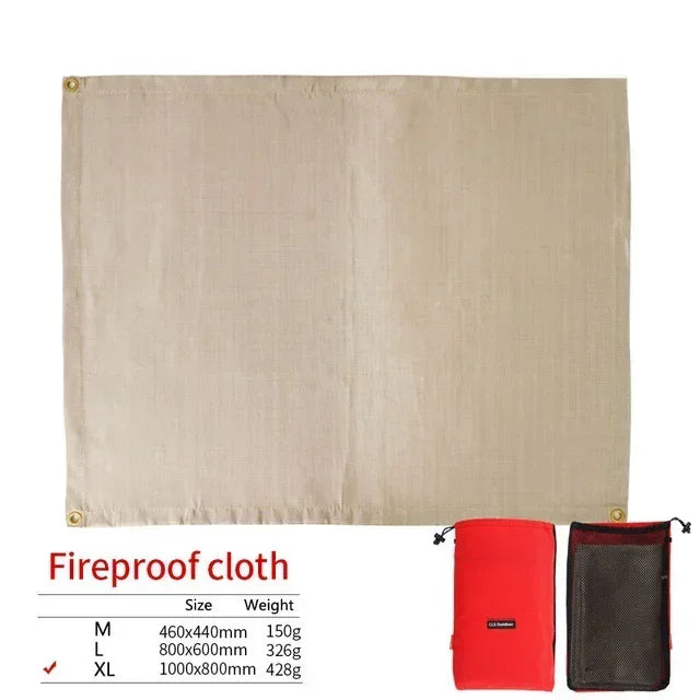 Carvallo Brandskydd Campingmatta | Värmebeständig &amp; Brandsäker | Ideal för Grill &amp; Eldstad | Glasfiber Beige