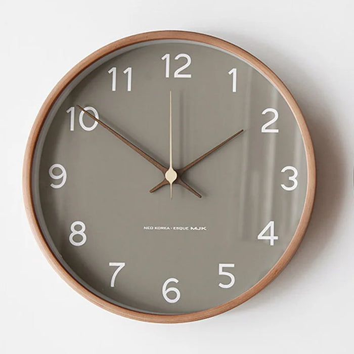 Lyxig Väggklocka i Trä och Glas med Minimalistisk Design