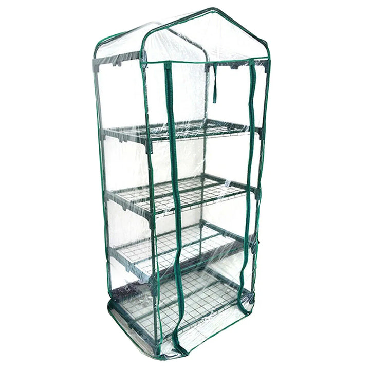 Carvallo Mini Transparent PVC-växthusfolie | Vattentät &amp; UV-beständig | För 2–5 våningar | Med dragkedje-framdörr