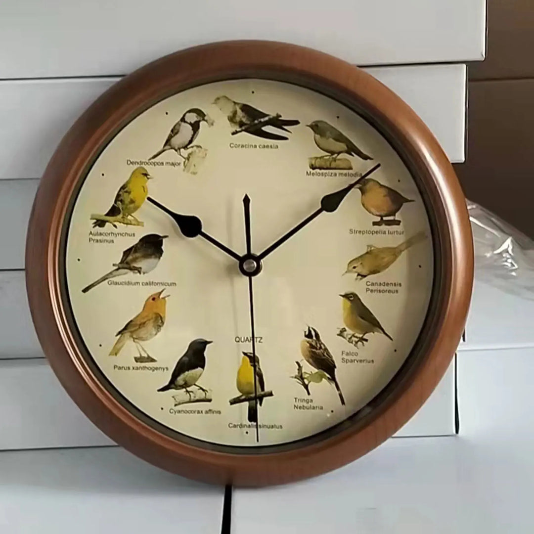 VogelZang - 10 Tum Zingande Fågel Väggklocka för Stilfull Inredning