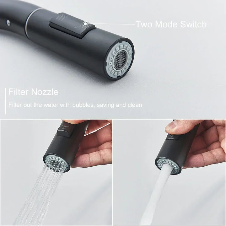 Royallure Touch-Sensor Utdragbar Kökspip – Handsfree Flöde, Svängbar Spruta &amp; Germ-Säker
