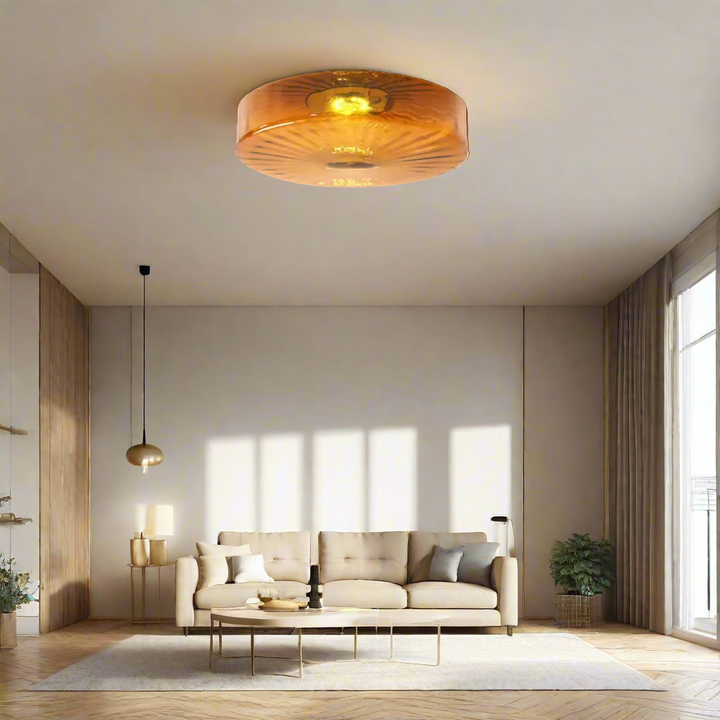 RadiantAura – Solstråle glasloftslampa för elegant belysning och stilfull inredning