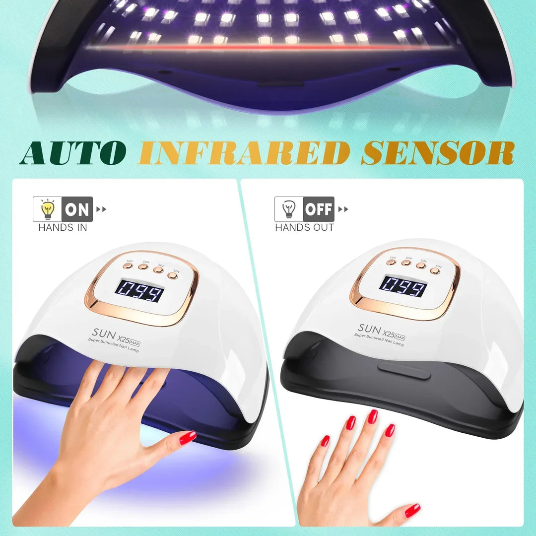 Carvallo-LED Nagellampa NailRadiant Pro 81 | 81 LEDs | 4 Timer-lägen | Smart Sensor &amp; Smärtfri-teknik | För Carvallo &amp; LED Gel