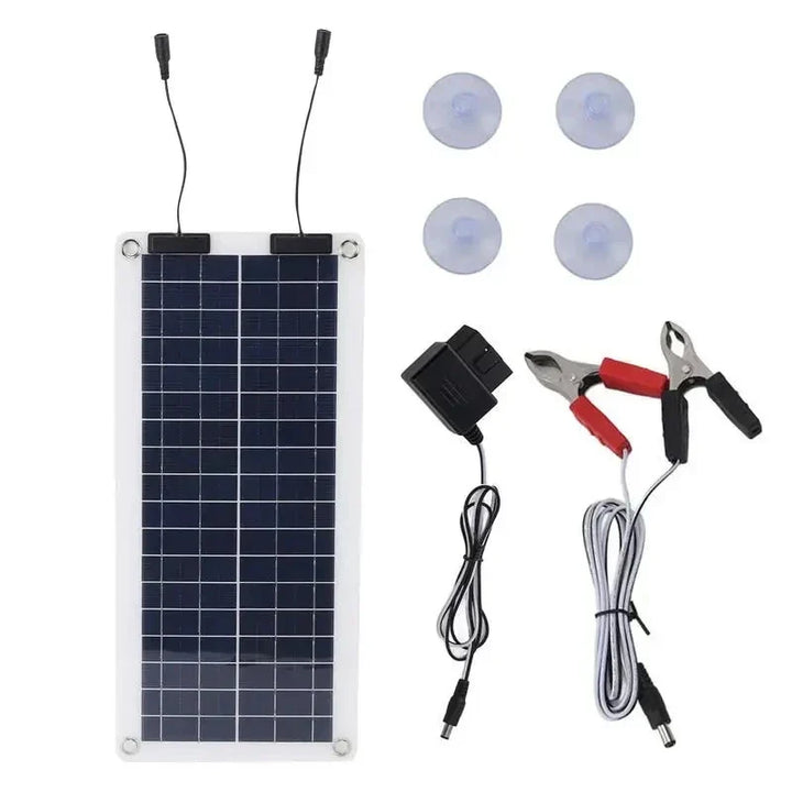 Carvallo Mobilis 100W Solarladdare | Vattentät &amp; Bärbar | Dubbelutgång 12V–24V | För Bil, Motorcykel, Båt &amp; Husbil