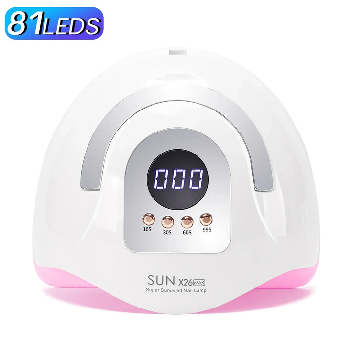 Carvallo-LED Nagellampa NailRadiant Pro 81 | 81 LEDs | 4 Timer-lägen | Smart Sensor &amp; Smärtfri-teknik | För Carvallo &amp; LED Gel