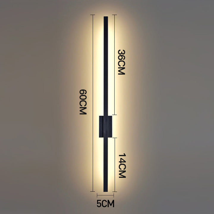Industriell minimalistisk lång LED järn vägglampor för samtida vardagsrumsinredning och stilfull belysning